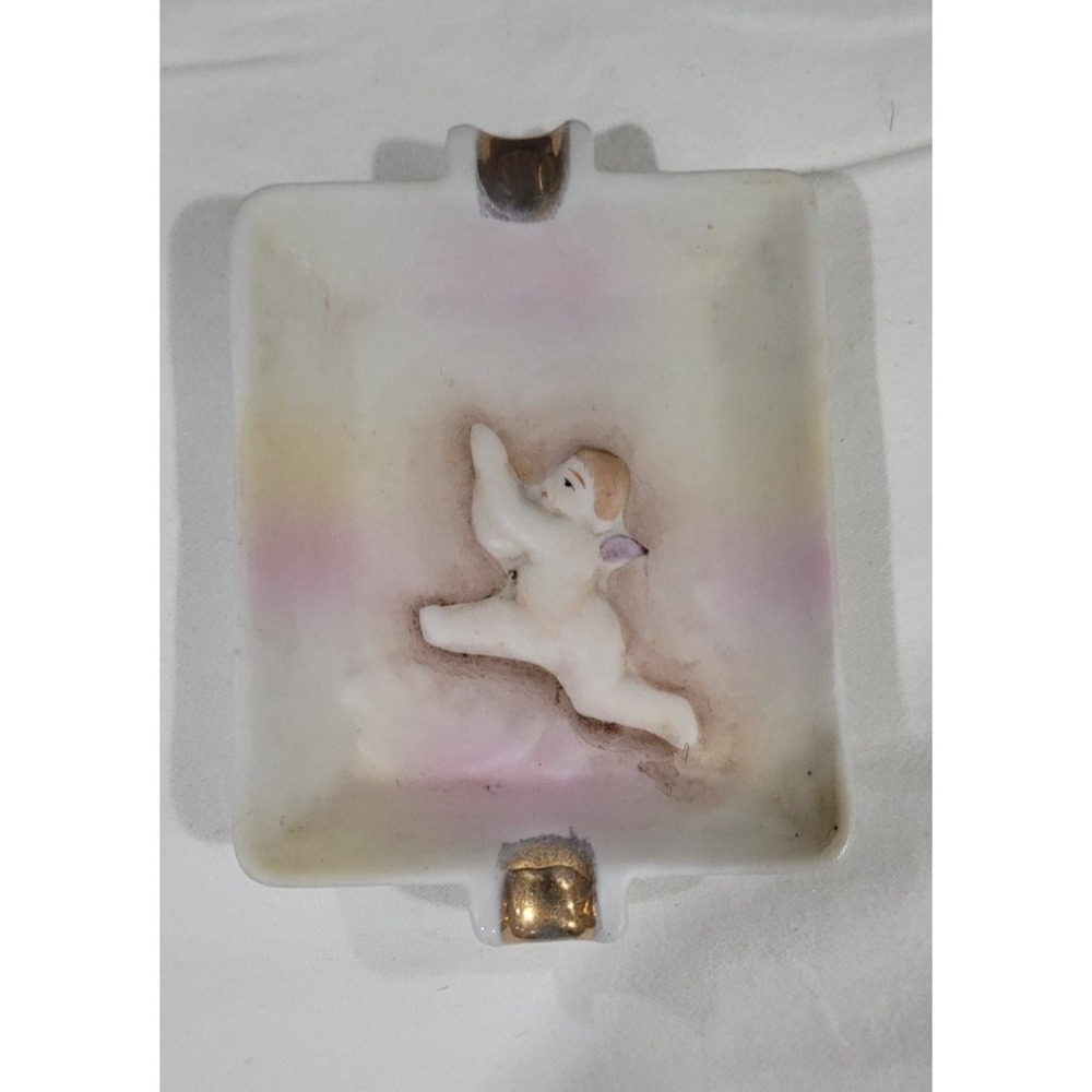 Hal-Sey Fifth Porcelain Ashtray Cigarette Tobacco VINTAGE Cherub Angel